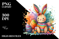 Colorful Bunny made of Wood PNG Product Image 2