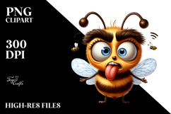 Playful Bee with Oversized Face, PNG Product Image 2