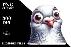 Funny Dove Portrait | Watercolor Clipart Product Image 3