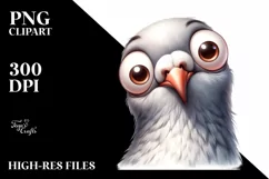 Funny Dove Portrait | Watercolor Clipart Product Image 3