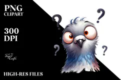 Funny Dove Portrait | Watercolor Clipart Product Image 2