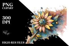 Abstract Wooden Stained Sunflower Product Image 1