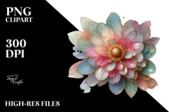 zinnia with golden insertions frame, PNG Product Image 2