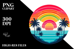 Tropical Rainbow Sunset, 20 oz Tumbler PNG Product Image 2