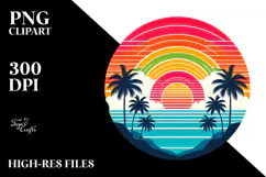 Tropical Rainbow Sunset, 20 oz Tumbler PNG Product Image 2
