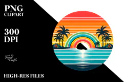 Retro Tropical Rainbow Sunset, 20 oz Tumbler Product Image 2
