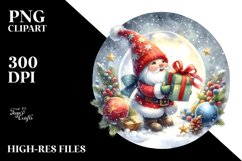 Christmas Gnome with Gift, Transparent PNG Product Image 3