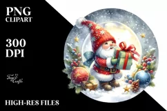 Christmas Gnome with Gift, Transparent PNG Product Image 3