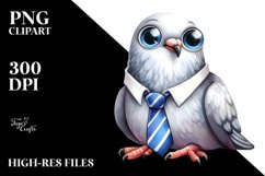 Funny Watercolor Dove Sitting Tie Product Image 3