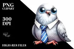 Funny Watercolor Dove Sitting Tie Product Image 3