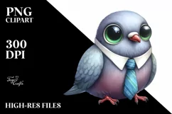 Funny Watercolor Dove Sitting Tie Product Image 1