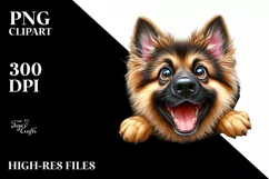 Funny German Shepherd with Popping Eyes | Clipart Product Image 1