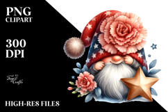 Cute GNOME with Carnation PNG Product Image 2