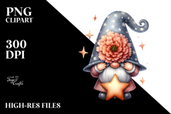 Cute GNOME with Carnation PNG Product Image 2