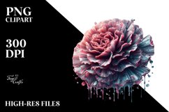 Glossy Carnation Round Wood | Sublimation | Clipart Product Image 1