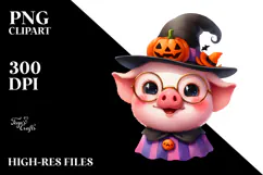 Spooky Baby Pig Halloween PNG Product Image 2