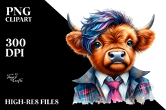 Proud Baby Highlandcow with Cool Haircut PNG Product Image 2
