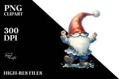 Colorful Retro Dancing Gnome PNG Product Image 2