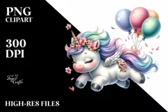 Cute Baby Unicorn Tumbling Spring Petals | Sublimation | Product Image 3