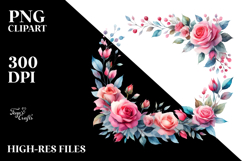Colorful Abstract Frame with Pink Roses Product Image 2