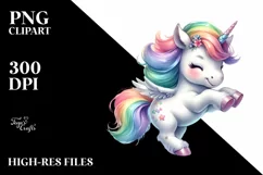 Cute Baby Unicorn Dancing | Sublimation | Clipart Product Image 1