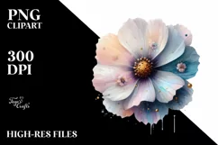 Glossy Cosmos,Watercolor PNG Product Image 1