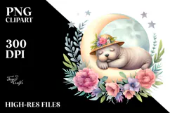 Cute Baby Walrus Christmas Cloud PNG Product Image 2