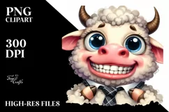 Funny Baby Bull Lamb PNG Product Image 1