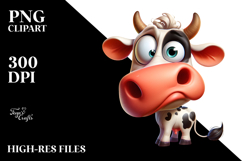 Goofy Cartoon Cow Anthropomorphic PNG Product Image 2