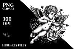Tattoo Style Cupid, Transparent PNG Product Image 2