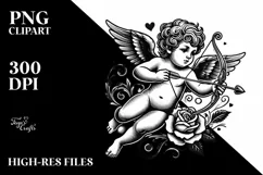 Tattoo Style Cupid, Transparent PNG Product Image 2