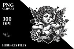 Tattoo Style Cupid, Transparent PNG Product Image 2
