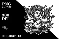 Tattoo Style Cupid, Transparent PNG Product Image 2