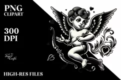 Tattoo Style Cupid, Transparent PNG Product Image 2