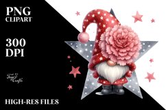 Cute GNOME with Carnation PNG Product Image 2