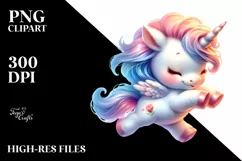 Cute Baby Unicorn Dancing | Sublimation | Clipart Product Image 3
