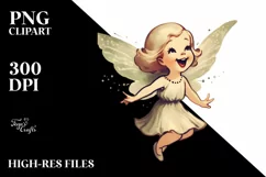 Retro Excited Fairy PNG Product Image 3
