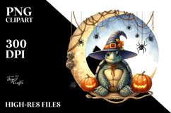 Turtle Dressed for Halloween on Moon PNG Product Image 2