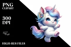 Cute Baby Unicorn Dancing | Sublimation | Clipart Product Image 3