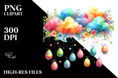 Cloud with Easter Eggs, PNG Product Image 2