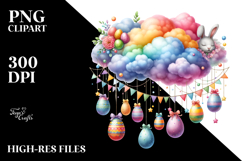 Cloud with Easter Eggs, PNG Product Image 2