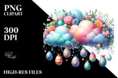Cloud with Easter Eggs, PNG Product Image 2