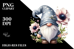 Cute GNOME with Anemone PNG Product Image 2