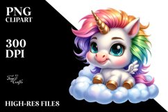 Cute Baby Unicorn Posing Johnny | Sublimation | Clipart Product Image 3