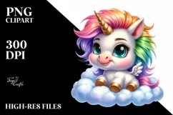 Cute Baby Unicorn Posing Johnny | Sublimation | Clipart Product Image 3