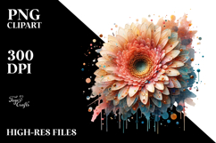 Gerbera with Metallic Insertions PNG Product Image 2