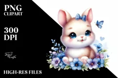 Colorful Baby Bunny Watercolor Clipart Product Image 3