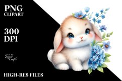 Colorful Baby Bunny Watercolor Clipart Product Image 3