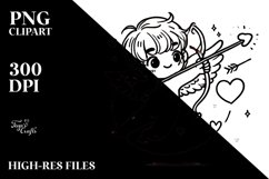 Simple Lineart Cupid PNG Product Image 2