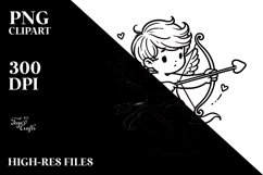 Simple Lineart Cupid PNG Product Image 2